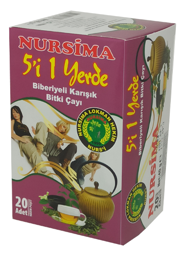 5 'i 1 yerde Biberiyeli Karışık Bitki Çayı 20 'li Süzen Poşet